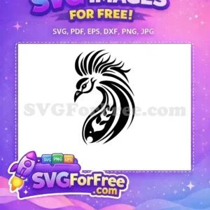 Free Black Peacock Crest Free Flame Detail Animal Free SVG