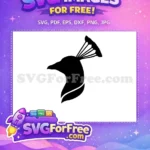 Free Elegant Peacock Profile Free Detailed Tail Silhouette Free SVG - Instant Download
