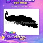 Free Detailed Tail Feathers Free Bird Silhouette Peacock Free SVG - Instant Download