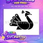 Free Elegant Tail Feathers Free Head Crest Silhouette Peacock Free SVG - Instant Download