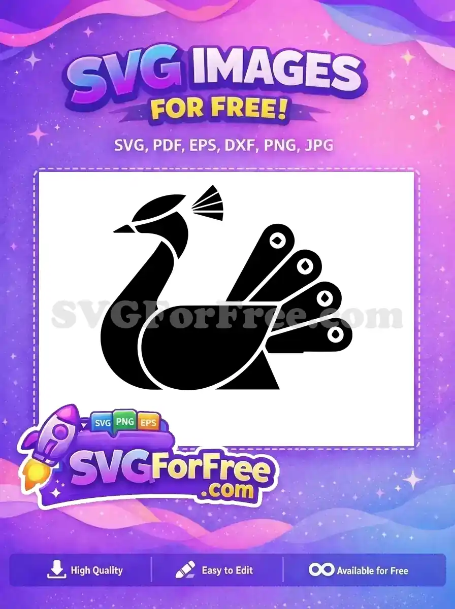 Free Sharp Peacock Free Geometric Silhouette Design Free SVG