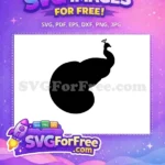 Free Black Silhouette Free Peacock Crest Detail Peacock Free SVG - Instant Download