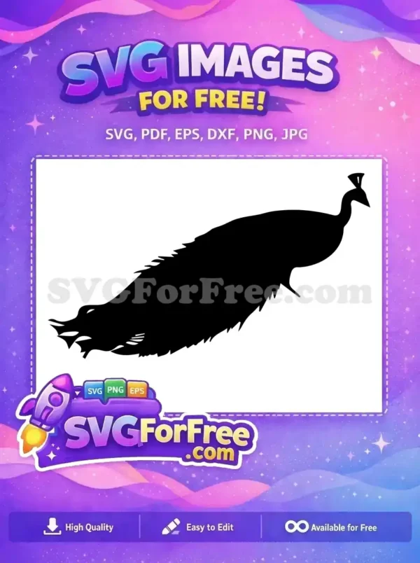 Free Detailed Tail Free Elegant Crest Peacock Free SVG