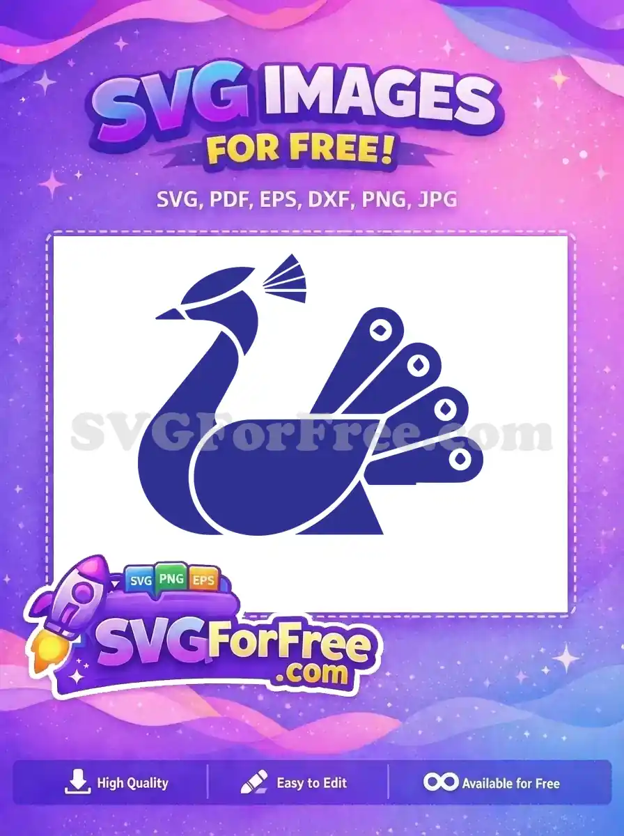 Free Simple Head Free Eye Detail Peacock Free SVG