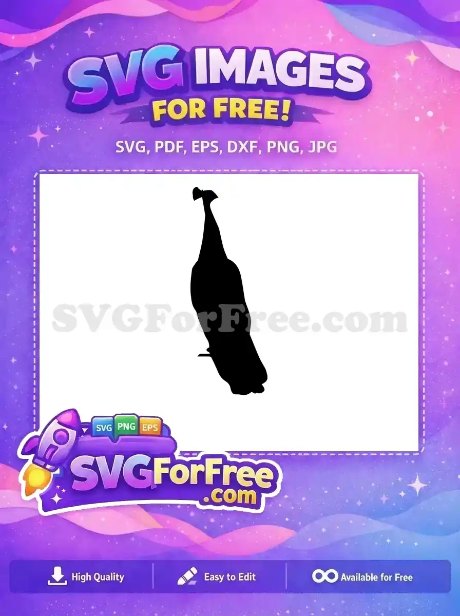Free Elegant Bird Free Dark Peacock Silhouette Free SVG
