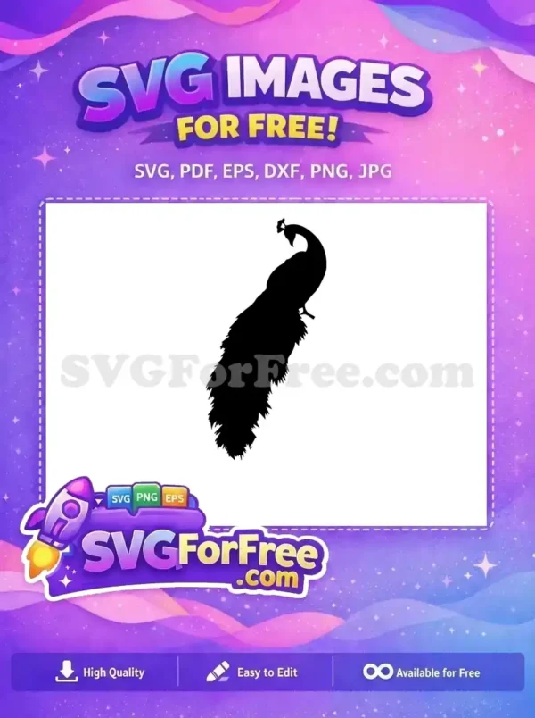 Free Detailed Tail Feathers Free Elegant Neck Peacock Free SVG