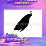 Free Black Silhouette Free Bird Peacock Silhouette Free SVG - Instant Download