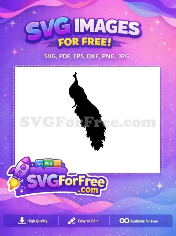 Free Detailed Crest Free Elegant Tail Peacock Free SVG 3