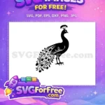 Free Detailed Tail Feathers Free Standing Bird Peacock Free SVG - Instant Download