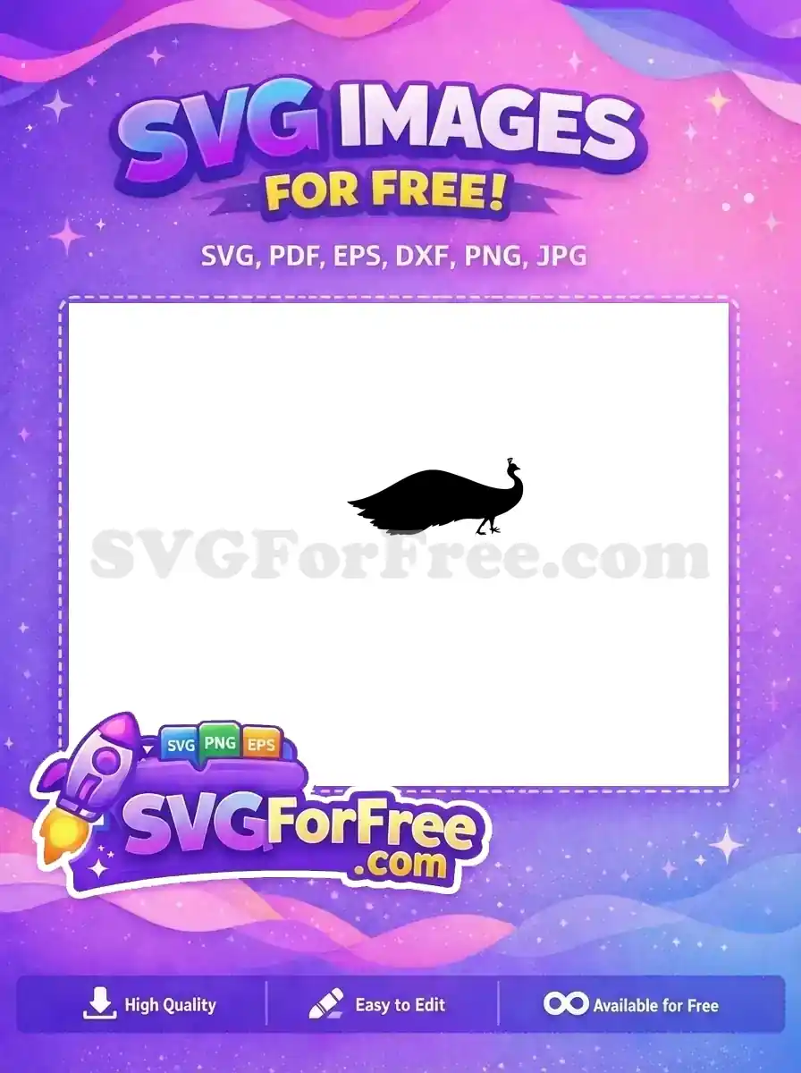 Free Detailed Tail Free Crested Head Peacock Silhouette Free SVG