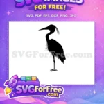 Free Black Heron Silhouette Free Elegant Bird Peacock Free SVG - Instant Download