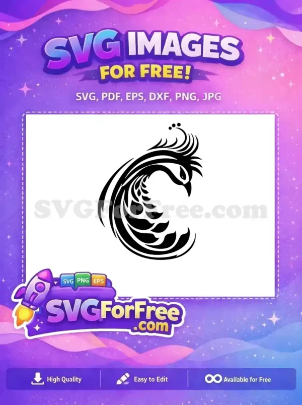 Free Elegant Silhouette Free Intricate Feathers Peacock Free SVG