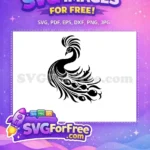 Free Elegant Plumage Free Black Silhouette Peacock Design Free SVG - Instant Download