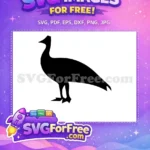 Free Elegant Peacock Free Black Silhouette Design Free SVG - Instant Download