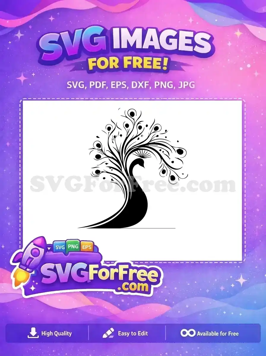 Free Detailed Feathers Free Elegant Design Peacock Free SVG 2