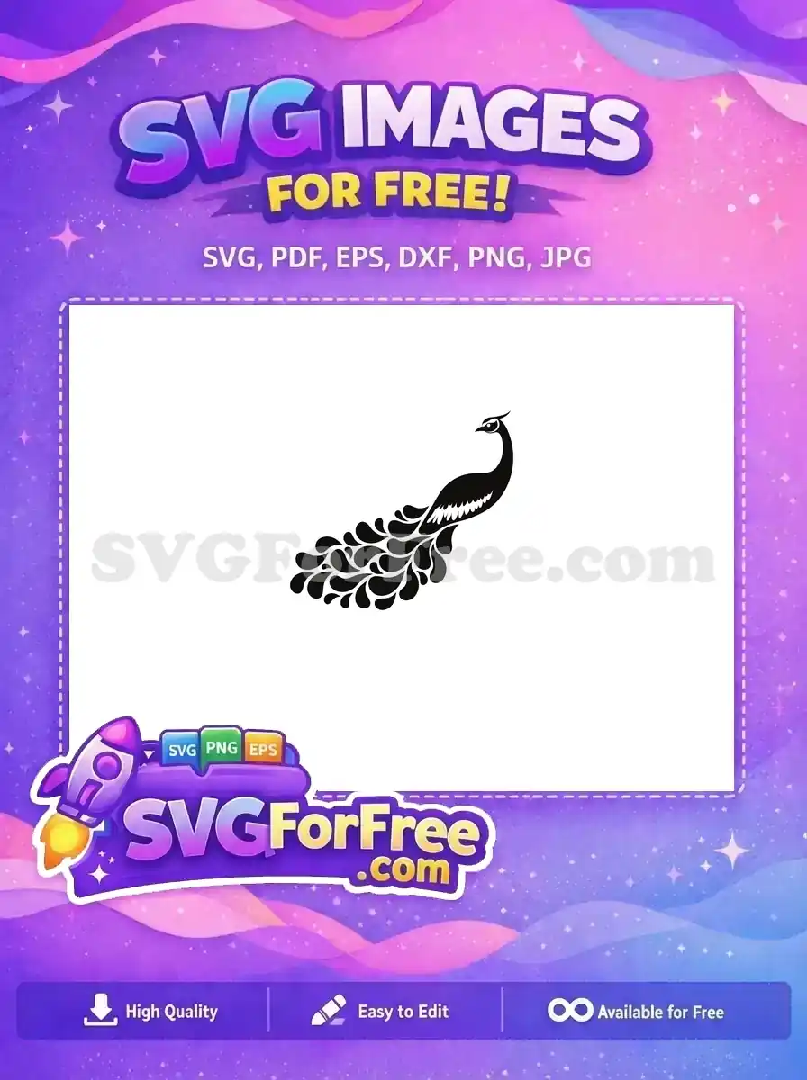 Free Elegant Plumage Free Bird Silhouette Peacock Free SVG