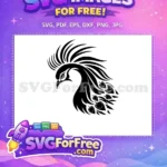 Free Angled Crest Free Decorative Plumage Peacock Silhouette Free SVG - Instant Download