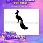 Free Elegant Bird Silhouette Free Peacock Outline Design Free SVG - Instant Download