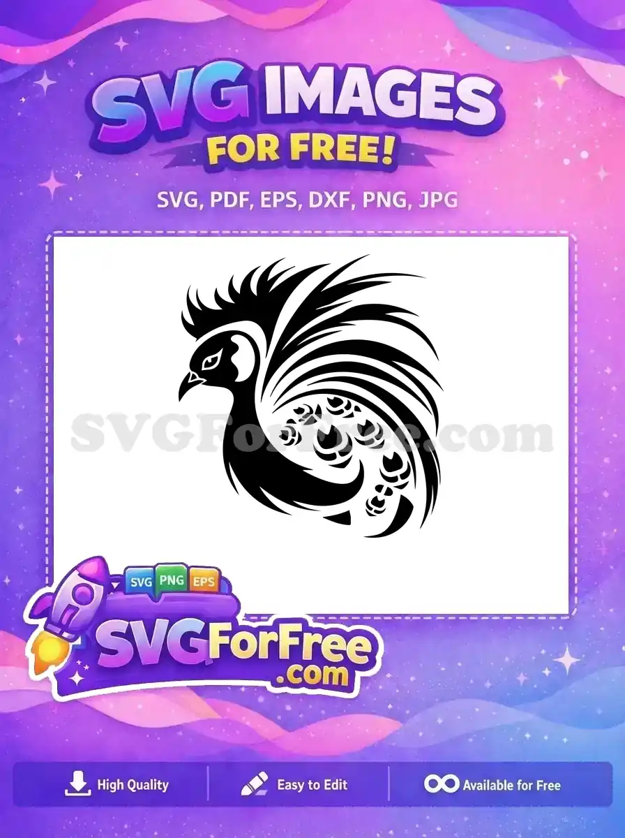 Free Black Silhouette Free Elegant Feathers Peacock Free SVG 2