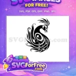 Free Elegant Crest Free Feather Detail Peacock Free SVG - Instant Download