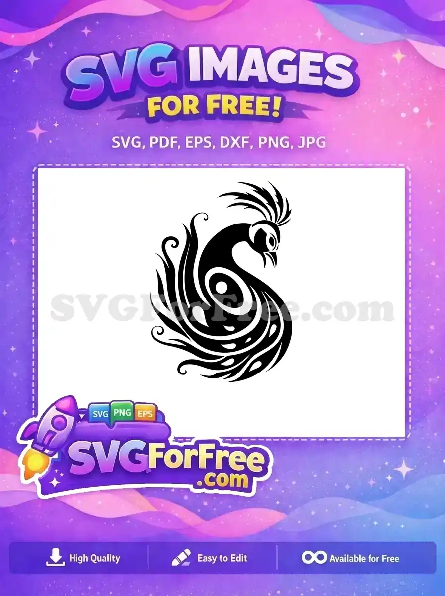 Free Elegant Crest Free Feather Detail Peacock Free SVG