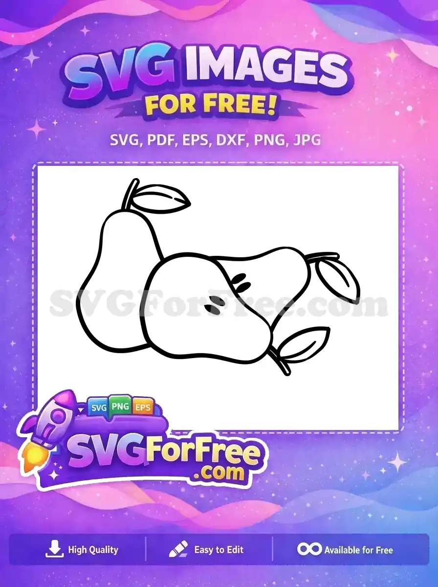 Free Pear Graphic Free Pear Outline Fruit Free SVG