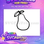 Free Simple Pear Free Fruit Black Outline Free SVG - Instant Download