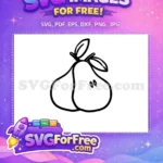 Free Black Outline Pear Free Simple Fruit Design Free SVG - Instant Download