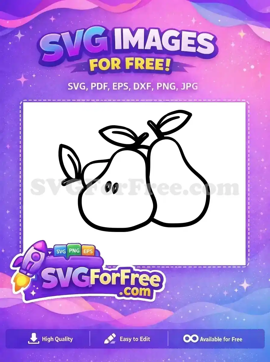 Free Two Pear Fruits Free Smiling Pear Free SVG
