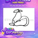Free Pear Fruit Free Slice Pear Silhouette Free SVG - Instant Download