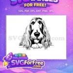 Free Afghan Hound Peeking Free Cute Dog Face Free SVG - Instant Download