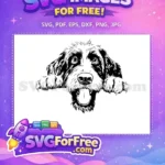 Free Peeking Doodle Dog Free Wide Eyed Paws Pet Art Free SVG - Instant Download