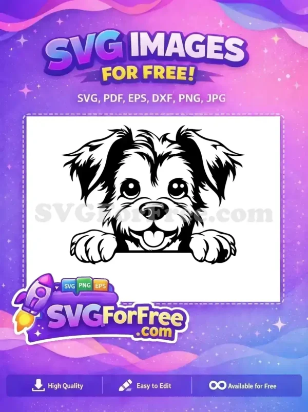 Free Cute Puppy Eyes Free Peeking Dog Art Free SVG 1