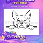 Free Yorkshire Terrier Puppy Face Free Cute Peeking Design Free SVG - Instant Download