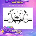 Free Smiling Puppy Face Free Peeking Dog Design Free SVG 2 - Instant Download