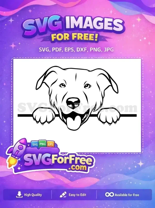 Free Smiling Puppy Face Free Peeking Dog Design Free SVG 2
