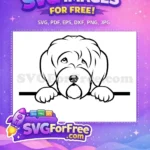 Free Cute Puppy Eyes Free Peeking Dog Art Free SVG 2 - Instant Download