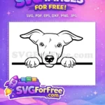 Free Cute Puppy Eyes Free Black White Peeking Dog Free SVG - Instant Download