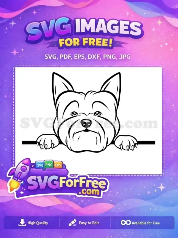 Free Cute Puppy Face Free Peeking Design Dog Free SVG 1