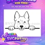 Free Cute Puppy Peek Free Dog Design Pet Free SVG - Instant Download
