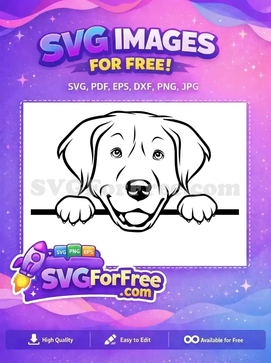 Free Happy Puppy Face Free Peeking Dog Art Free SVG
