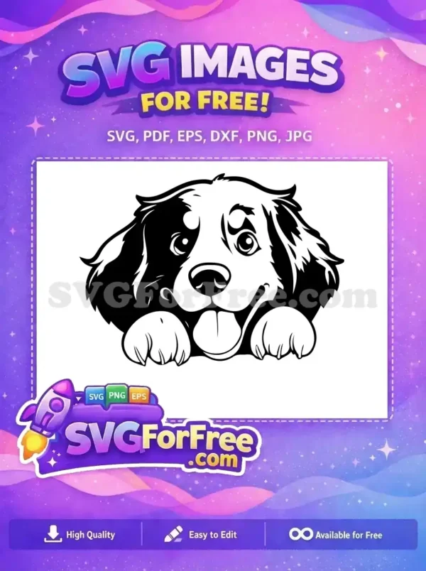 Free Cute Puppy Face Free Peeking Dog Portrait Free SVG 1