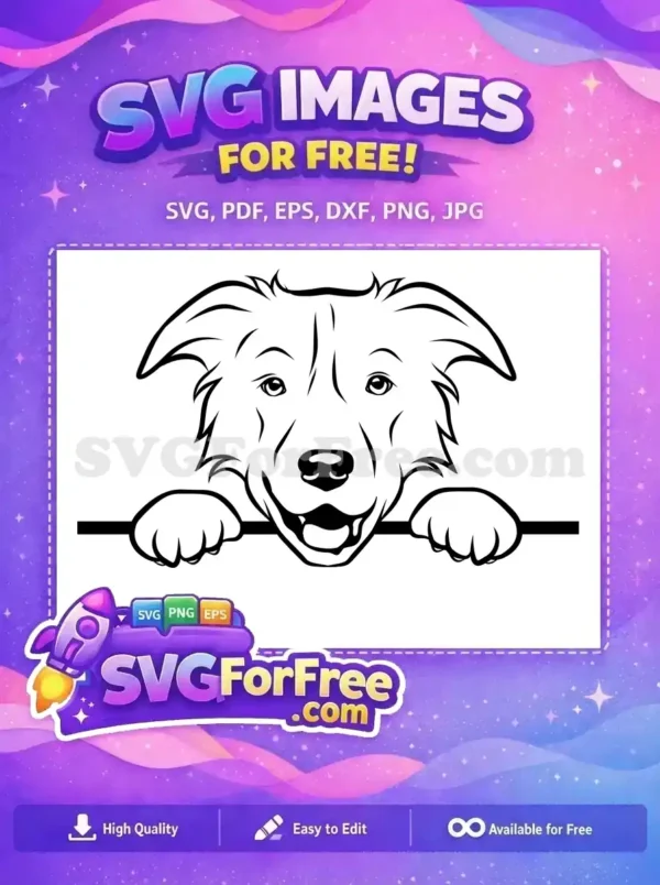Free Smiling Puppy Free Peeking Dog Border Free SVG