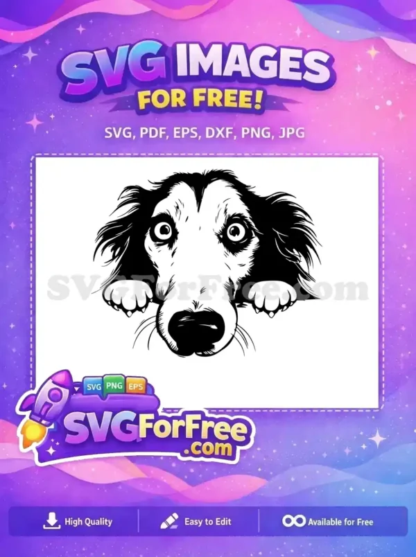 Free Border Collie Paws Free Wide Eyes Peeking Free SVG