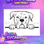 Free Detailed Outline Free Peeking Dog Silhouette Free SVG - Instant Download