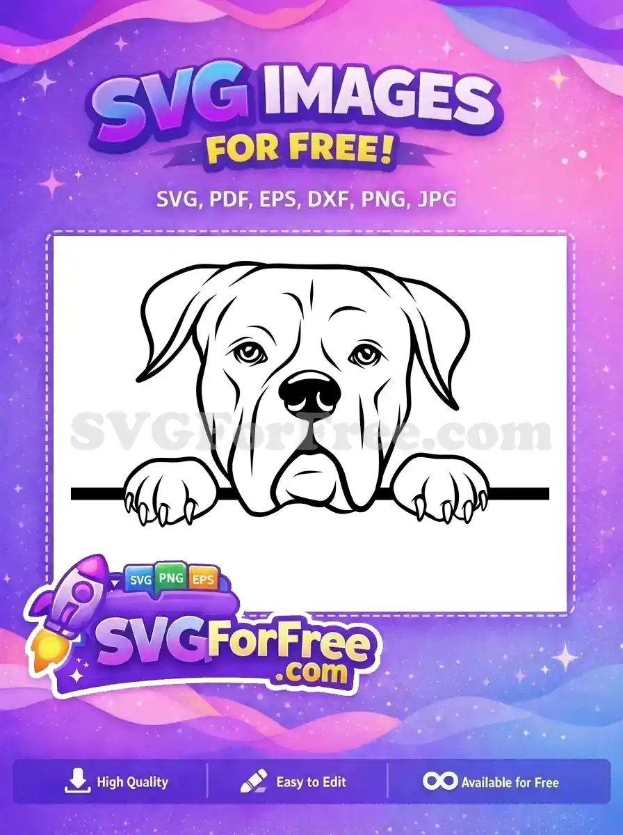 Free Detailed Outline Free Peeking Dog Silhouette Free SVG