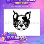 Free Boston Terrier Free Peeking Puppy Cute Free SVG - Instant Download