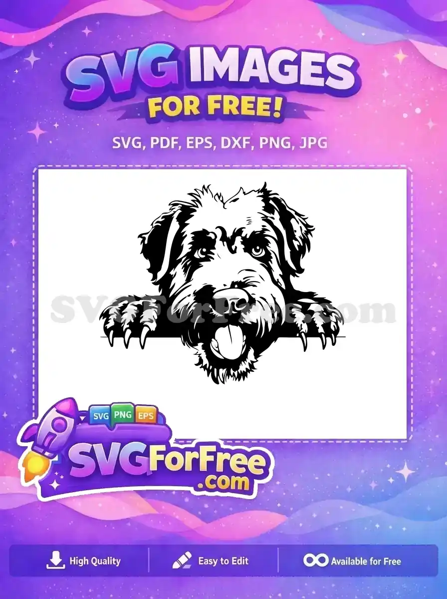 Free Smiling Puppy Free Peeking Tongue Dog Free SVG