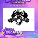 Free Cute Dog Free Tongue Out Peeking Free SVG - Instant Download
