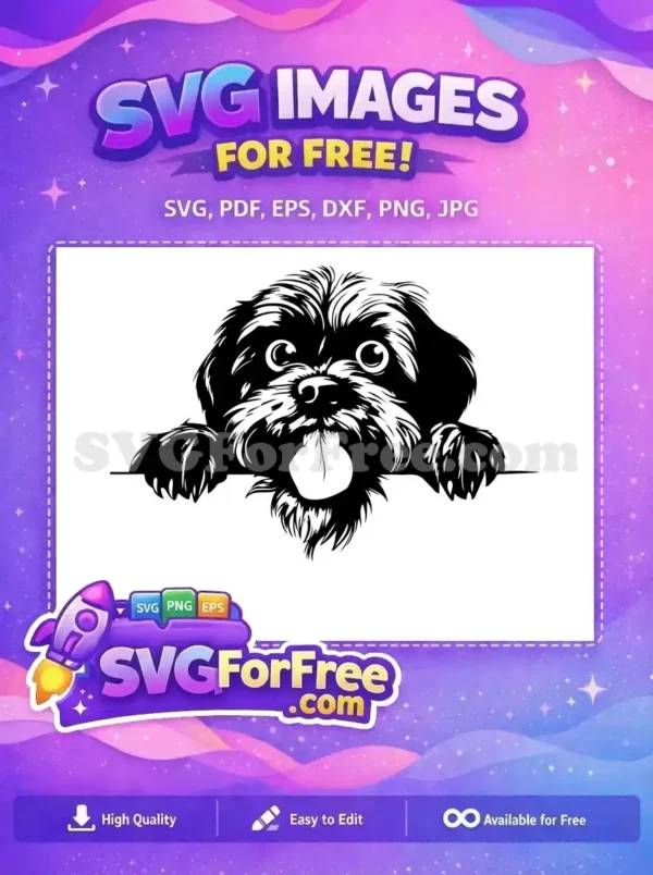 Free Cute Dog Free Tongue Out Peeking Free SVG